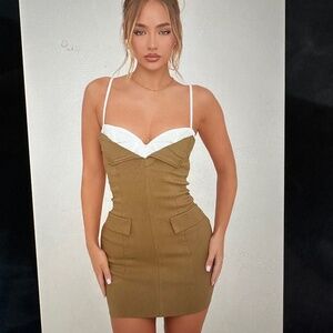 EGO STRAPY LAYERED BRA DETAIL CARGO MINI BODYCON. NWT